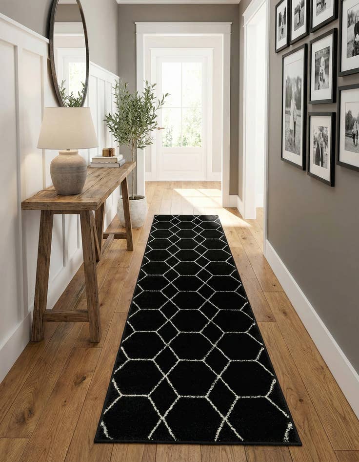 Detail image of 2' x 9' Trellis Frieze Runner Rug