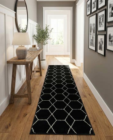  2' x 9' Lattice Frieze Runner Rug