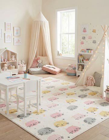 7' 10 x 10' Cats Whimsy Kids Rug