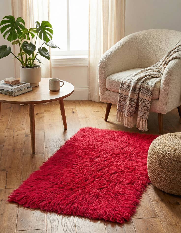 Detail image of 2' 1 x 3' 10  Hand Knotted Moroccan Wool Rug