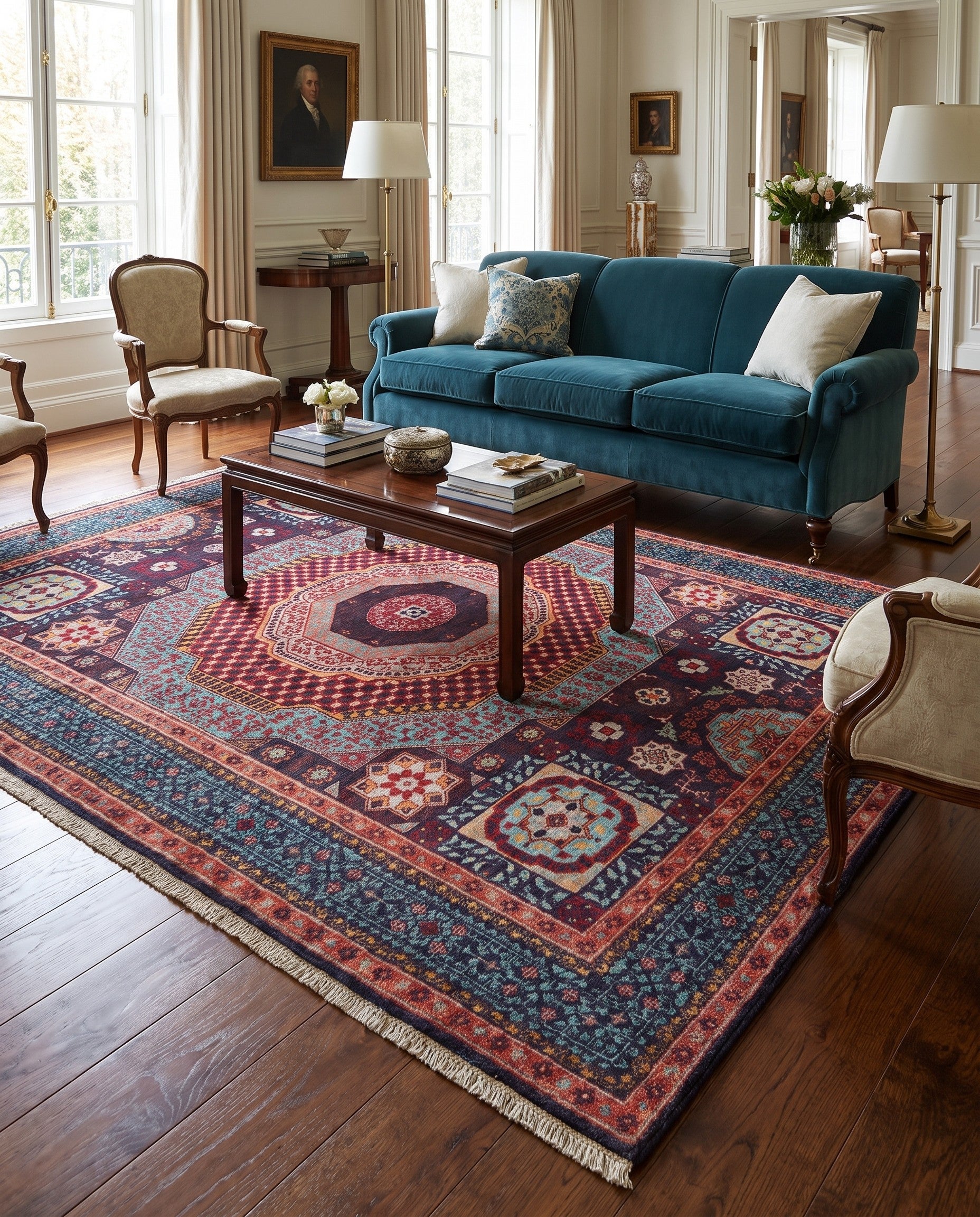 5' 2 x 7' 3 Hand Knotted Mamluk Ziegler Rug