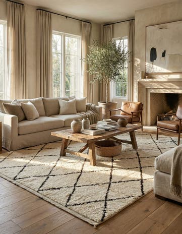 6' 1 x 9' 4 Hand Knotted Moroccan Wool Rug