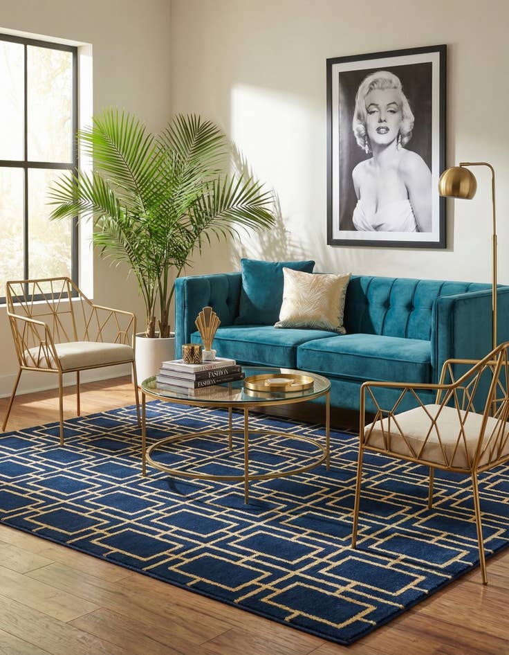 Detail image of  6' x 9'  Marilyn Monroe™ Glam Deco Rug