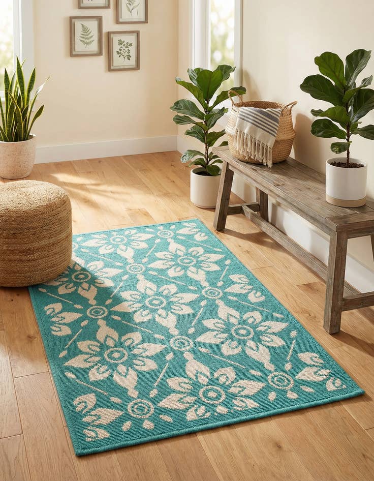 Detail image of 2' x 3'  Washable Trellis Indoor / Outdoor Rug