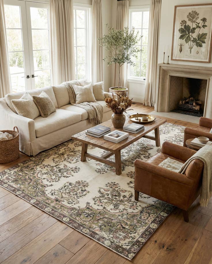 Detail image of 6' 10 x 9' 5 Ultra Vintage Wool Rug