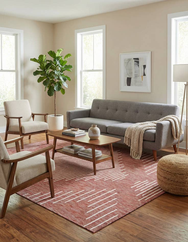 Detail image of  7' 10 x 10'  Washable Modern Indoor / Outdoor Rug