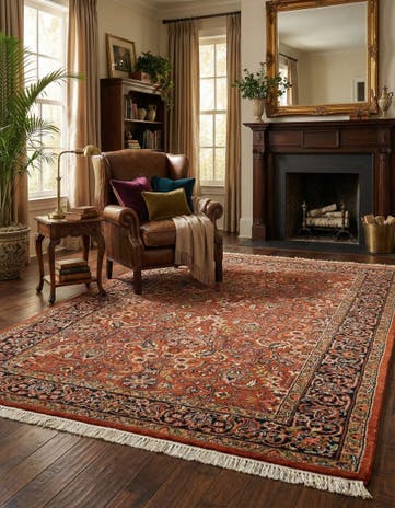 4' 5 x 6' 4 Hand Knotted Tabriz Wool Rug