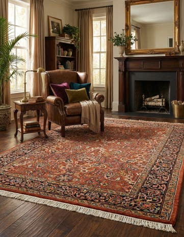 4' 5 x 6' 4 Hand Knotted Tabriz Wool Rug