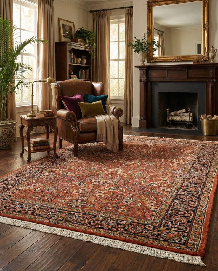 Detail image of 4' 5 x 6' 4 Hand Knotted Tabriz Wool Rug