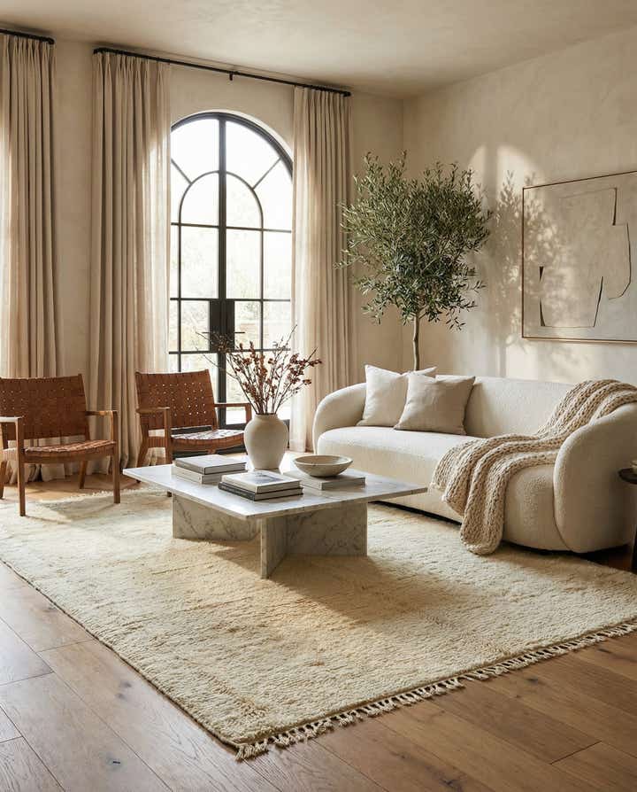 6' 2 x 9' 8 Hand Knotted Moroccan Wool Rug