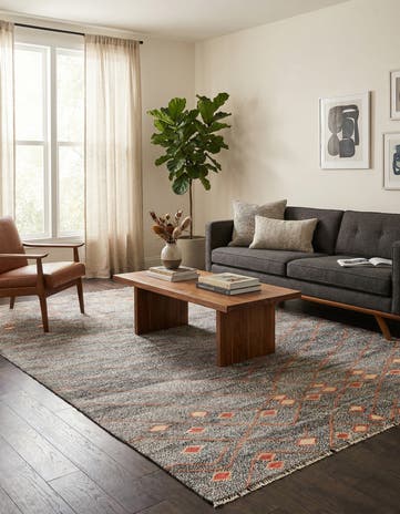 6' 6 x 9' 5 Hand Woven Kilim Modern Wool Rug