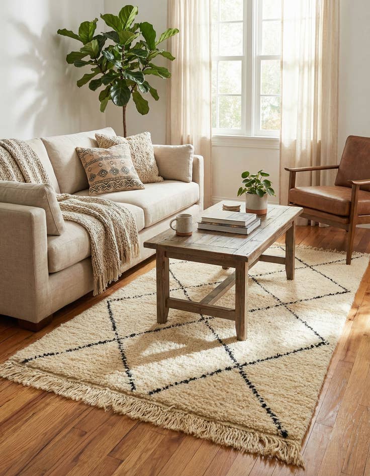 Detail image of  3' x 4' 10  Hand Knotted Moroccan Wool Rug