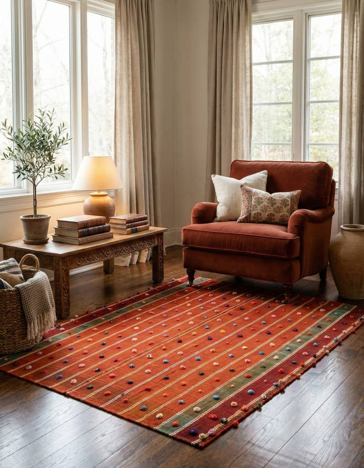 Detail image of 5' 1 x 6' 2 Jajim Rug