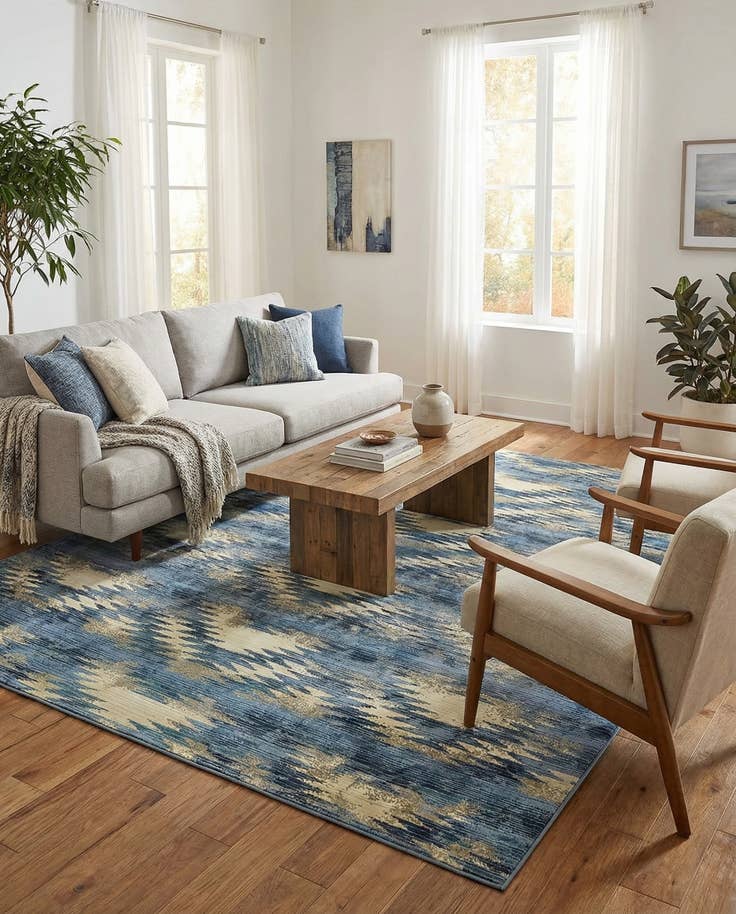 Detail image of 8' x 11' 4 Easy-Clean Modern Indoor / Outdoor Rug
