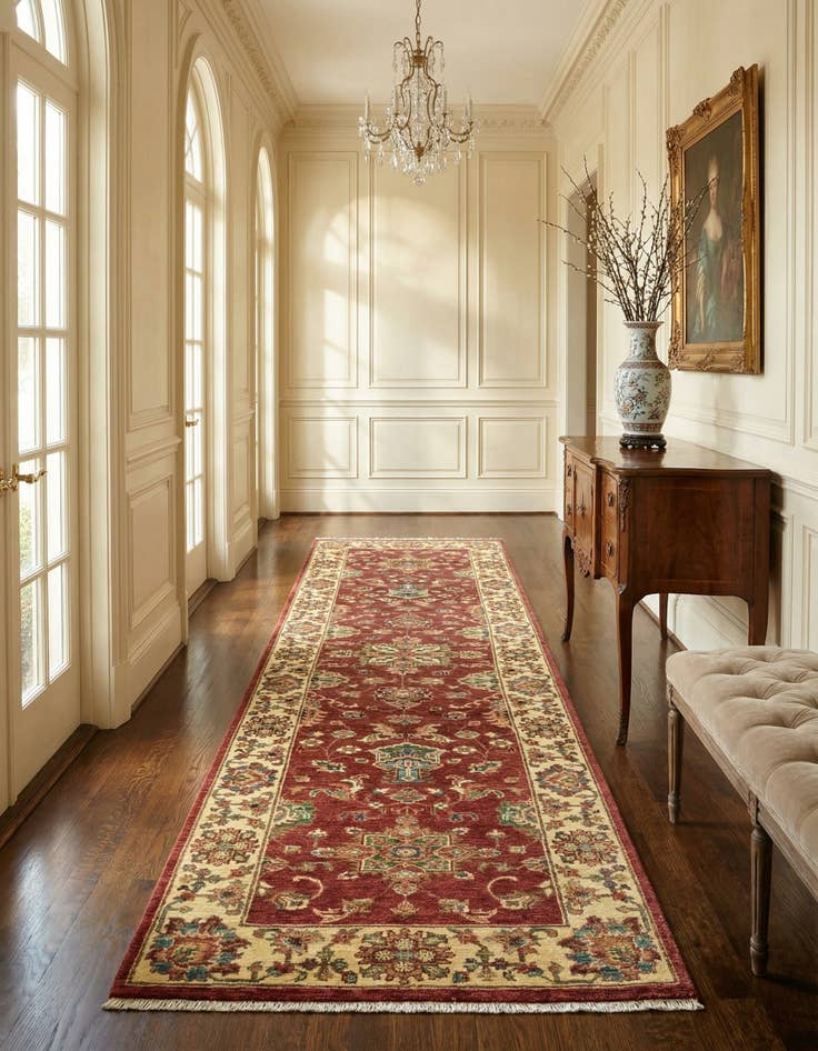 Detail image of  2' 8 x 9' 9  Hand Knotted Ariana Ziegler Runner Rug