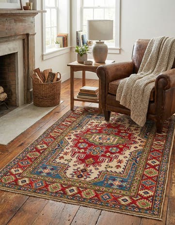3' 4 x 5' 2 Hand Knotted Kazak Rug