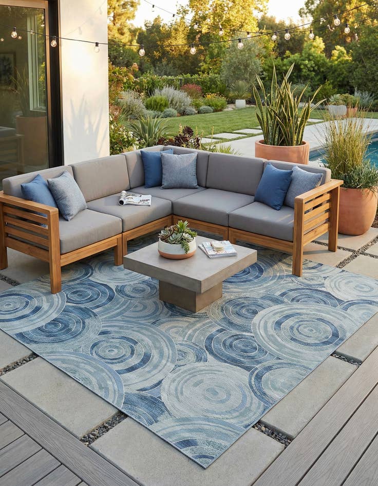 Detail image of 10' x 12' 2  Washable Modern Indoor / Outdoor Rug