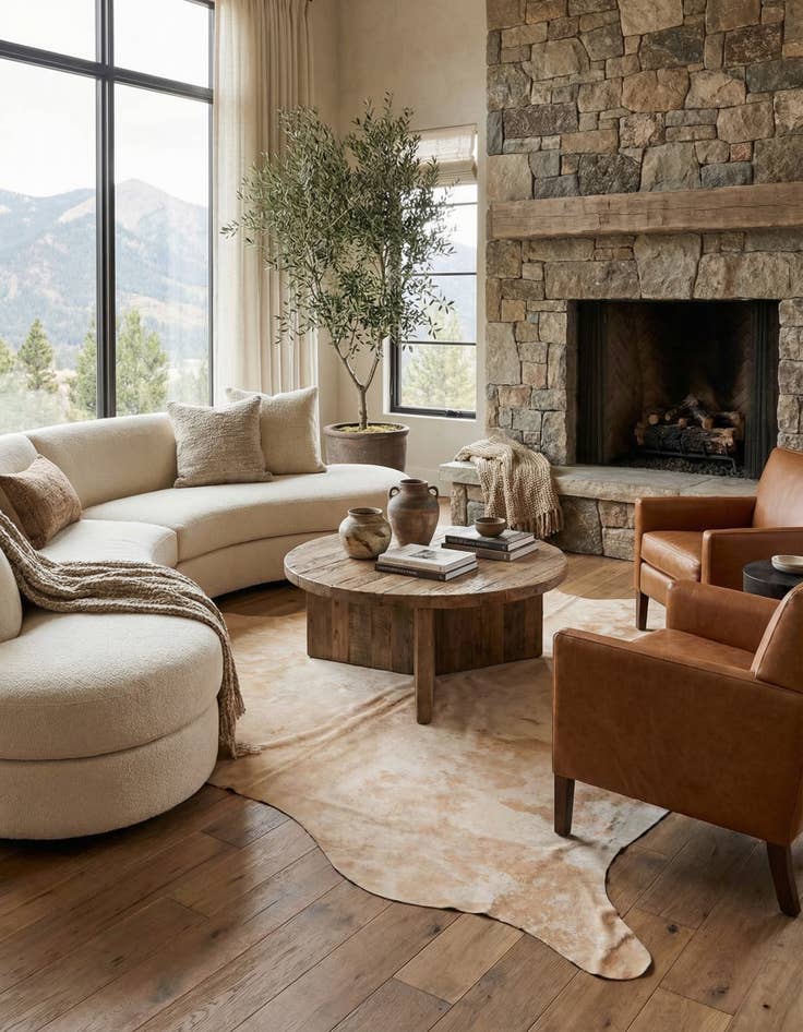 Detail image of 6' 4 x 6' 11 Cowhide Leather Square Rug