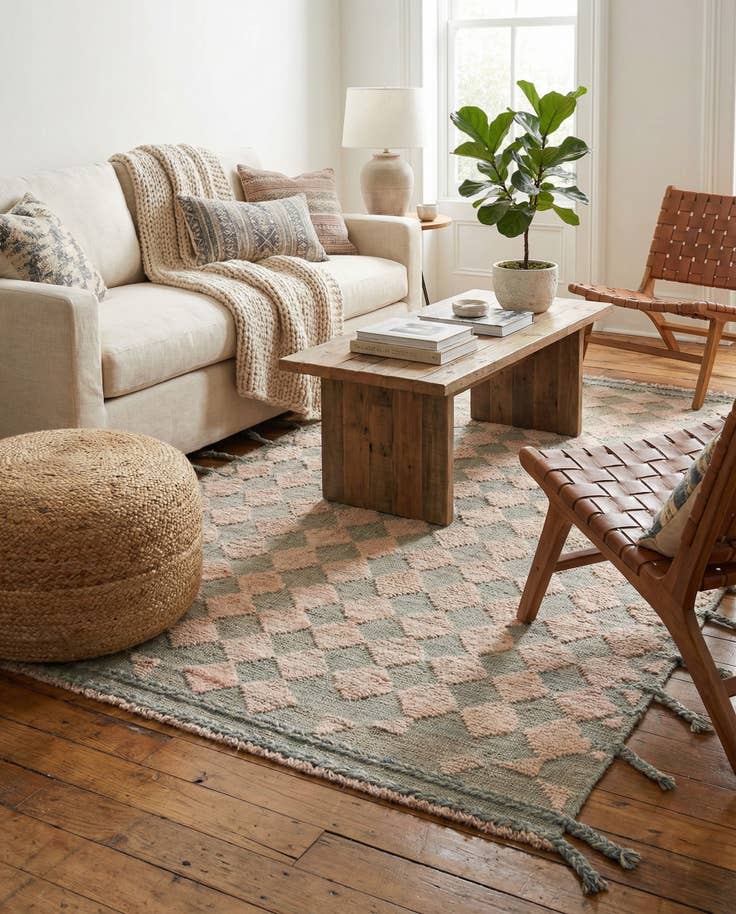 Detail image of 4' x 5' 9 Hand Knotted Moroccan Wool Rug