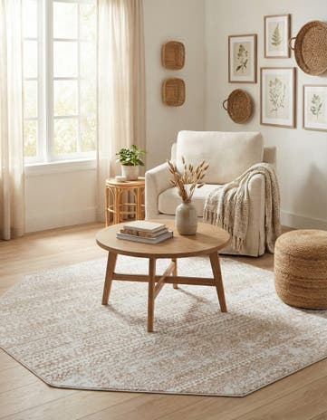 Snow White Hermitage Octagon Rug