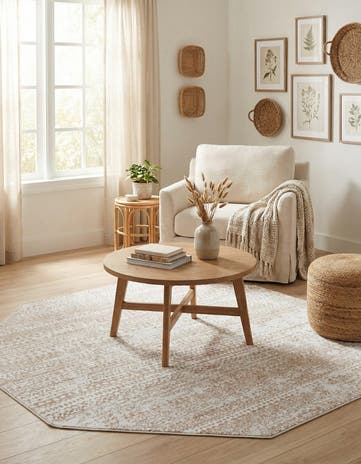 Snow White Hermitage Octagon Rug