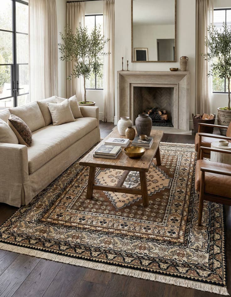 Detail image of 6' 7 x 9' 3  Hand Knotted Moroccan Wool Rug