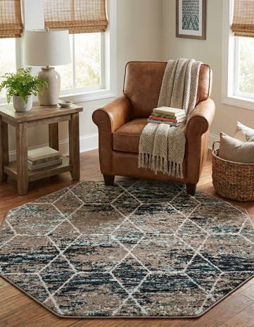 4' x 4' Trellis Frieze Octagon Rug