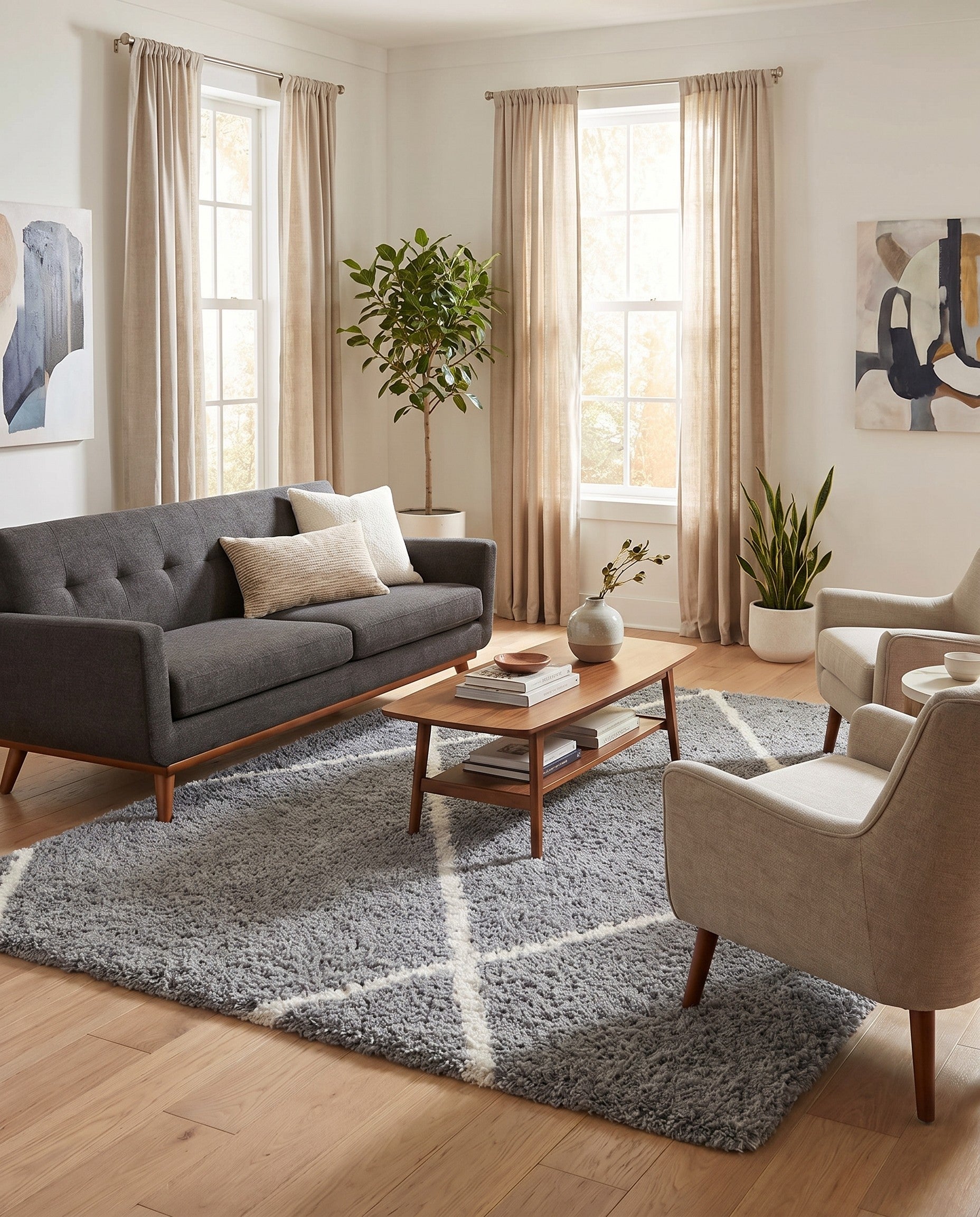 Ash Gray Infinity Shag Rug