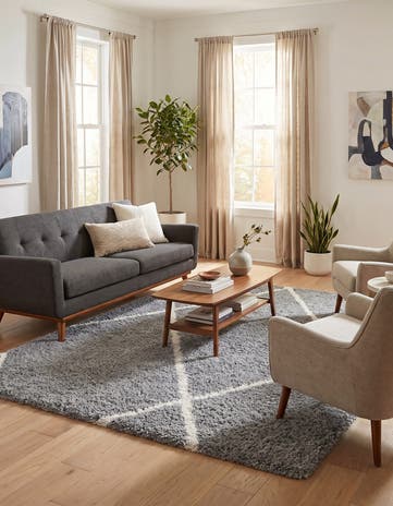 Ash Gray Infinity Shag Rug