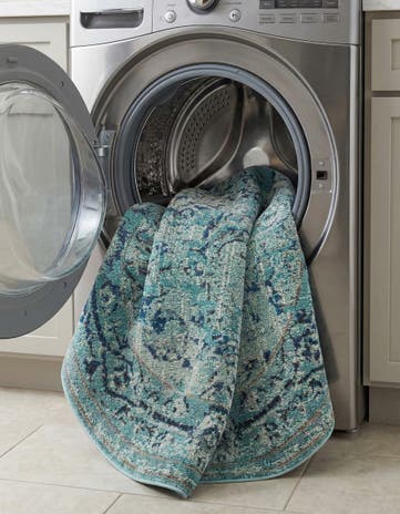 6' x 6' Washable Fleur Round Rug