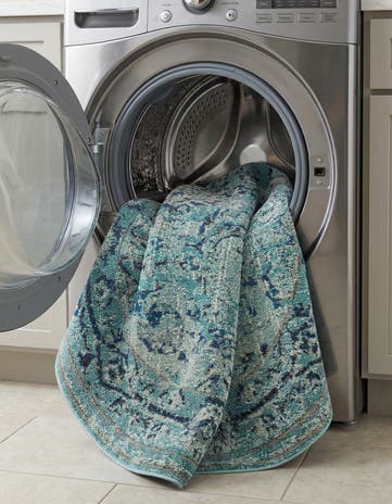 6' x 6' Washable Fleur Round Rug