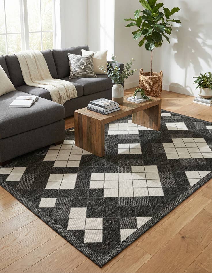 Detail image of 6' x 9'  Washable Modern Indoor / Outdoor Rug