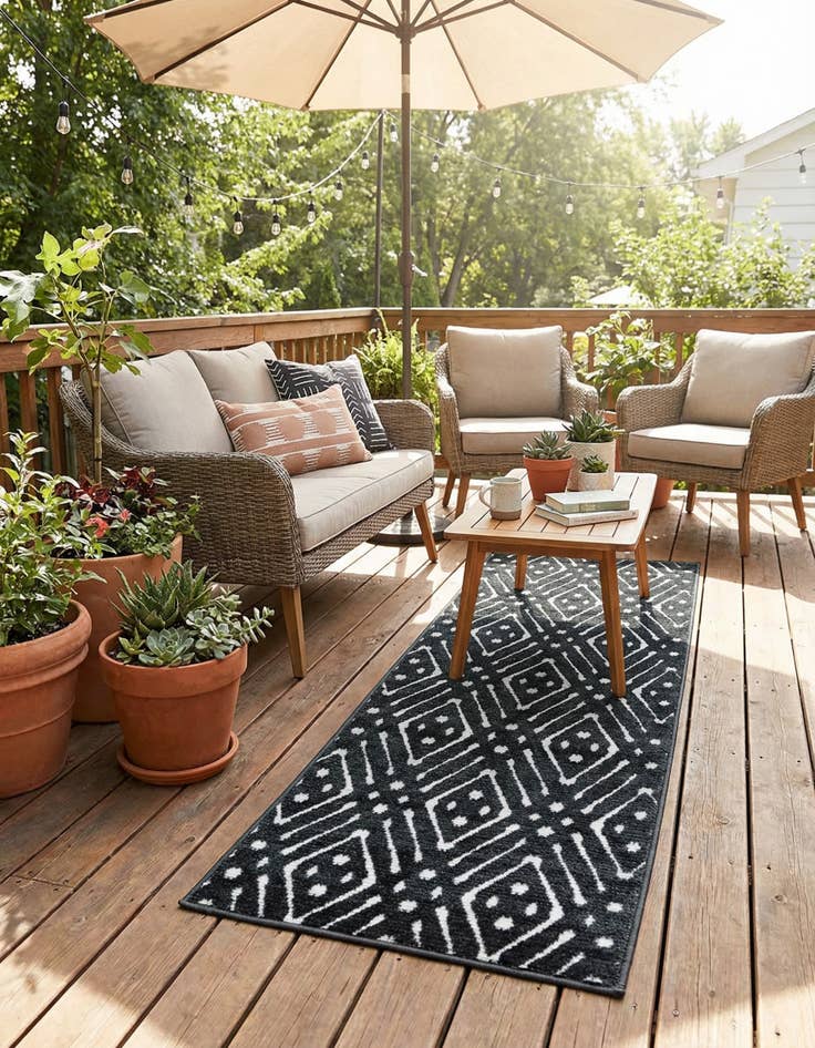 Detail image of 2' x 8'  Washable Sabrina Soto Ella Indoor / Outdoor Runner Rug