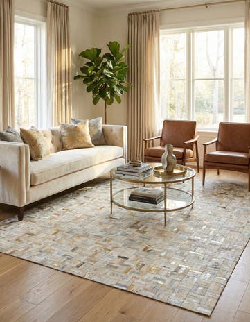5' x 7' 11 Cowhide Stocks Rug