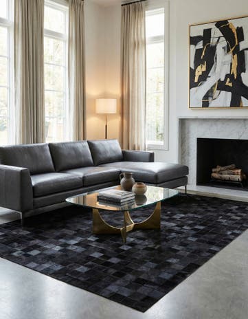5' 3 x 8' 2 Cowhide - Patchwork Rug