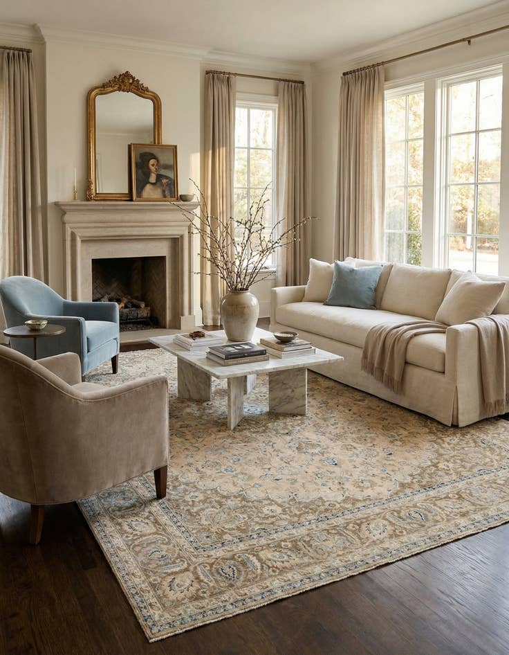 Detail image of 9' 4 x 12' 7  Hand Knotted Ultra Vintage Persian Wool Rug