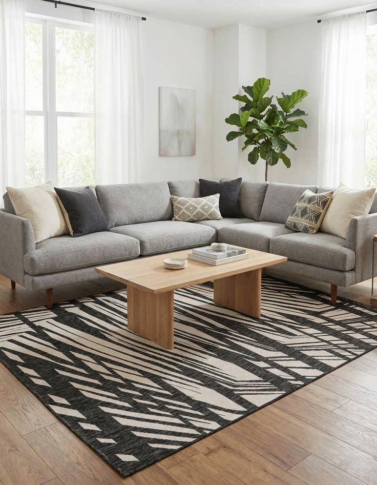 Detail image of 6' x 9'  Washable Modern Indoor / Outdoor Rug