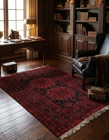 4' 4 x 6' Hand Knotted Afghan Akhche Wool Rug