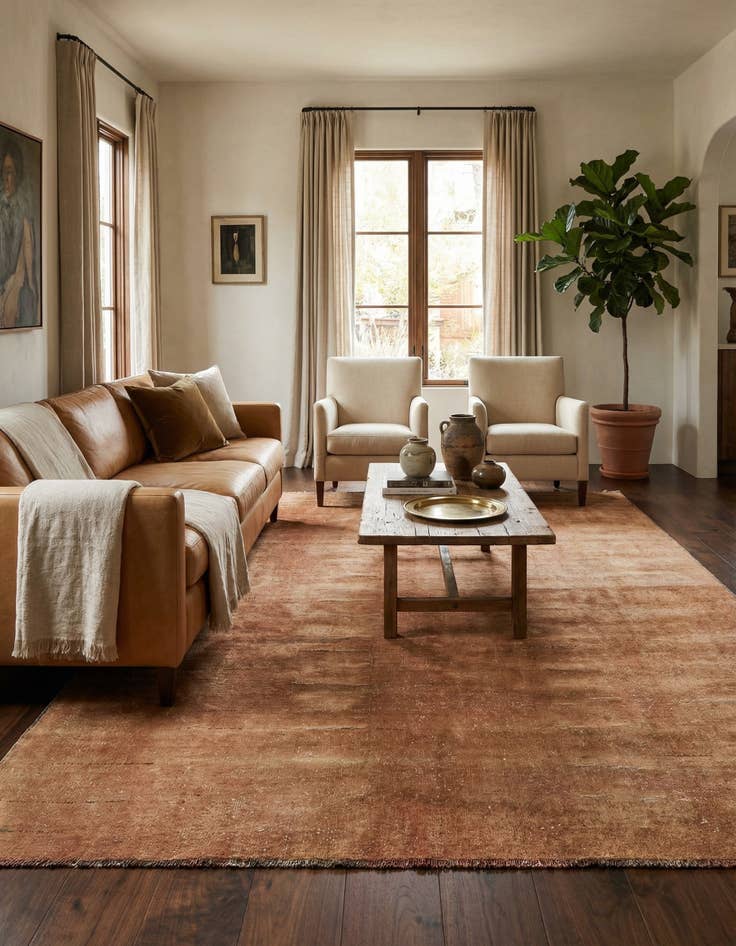 Detail image of 6' 4 x 8' 7 Hand Knotted Ultra Vintage Persian Wool Rug