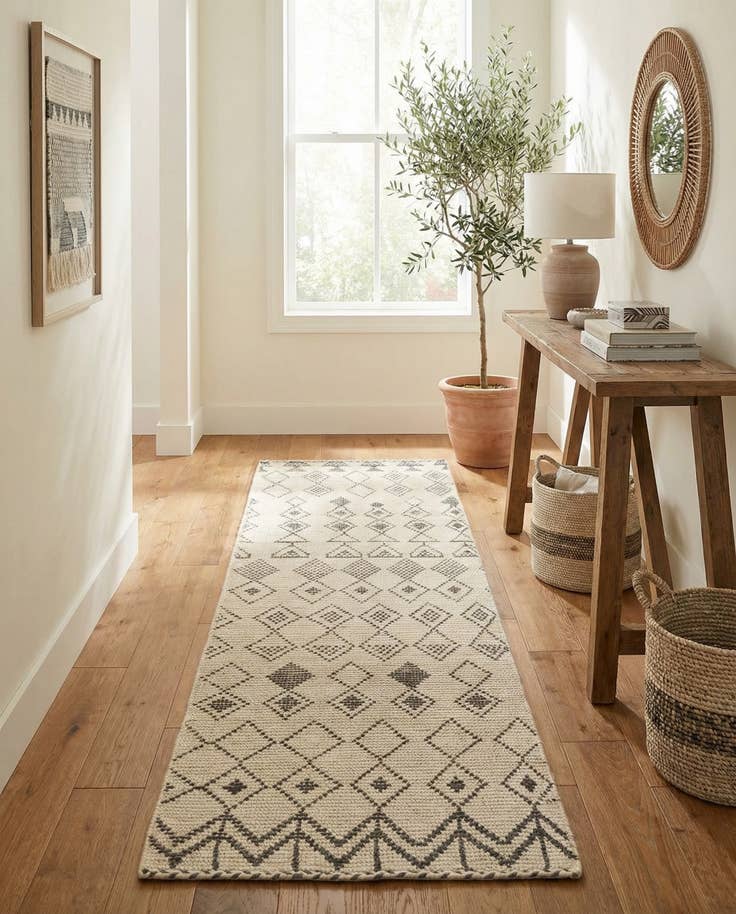 Detail image of 2' 9 x 10' 1 Hand Knotted Moroccan Wool Runner Rug