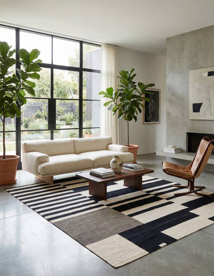 Detail image of 8' 5 x 9' 6  Hand Woven Kilim Modern Wool Rug