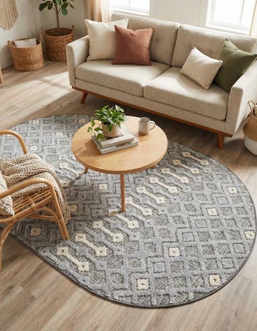 Gray Arlo Oval Rug