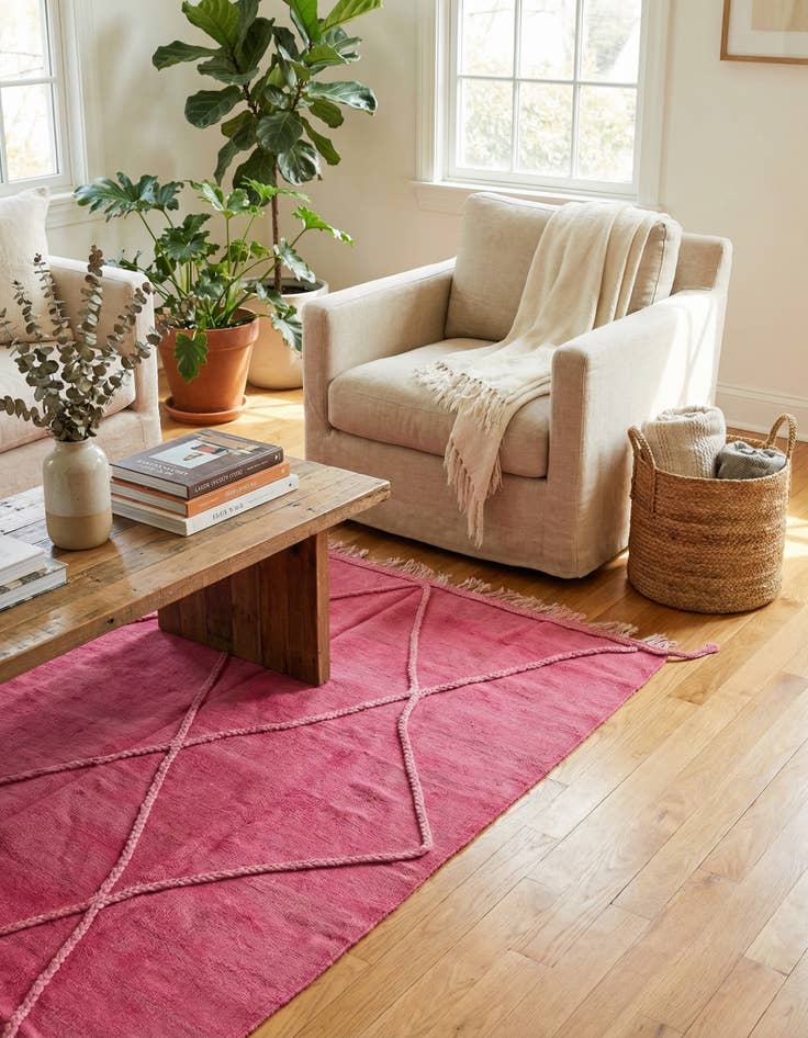 Detail image of 3' 5 x 4' 10  Hand Woven Kilim Modern Wool Rug