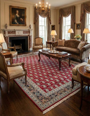 9' 4 x 12' 9 Hand Knotted Isfahan Persian Wool Rug