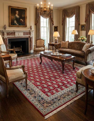 9' 4 x 12' 9 Hand Knotted Isfahan Persian Wool Rug