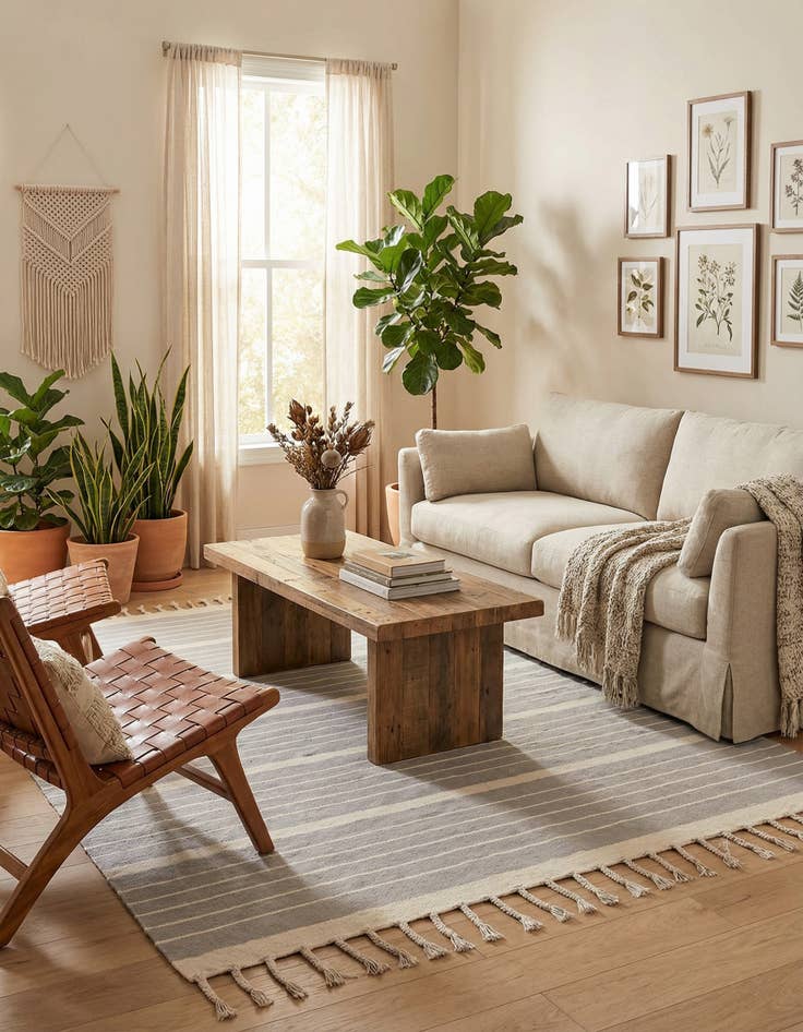 Detail image of 8' x 10'  Hand Woven Chindi Cotton Rug