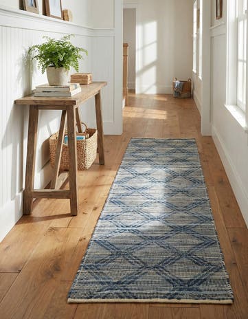 2' 7 x 12' Hand Woven Chindi Cotton Runner Rug