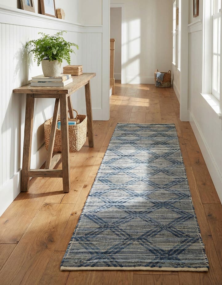 2' 7 x 12' Hand Woven Chindi Cotton Runner Rug