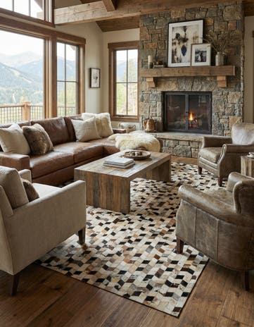 5' x 7' 11 Cowhide - Patchwork Rug