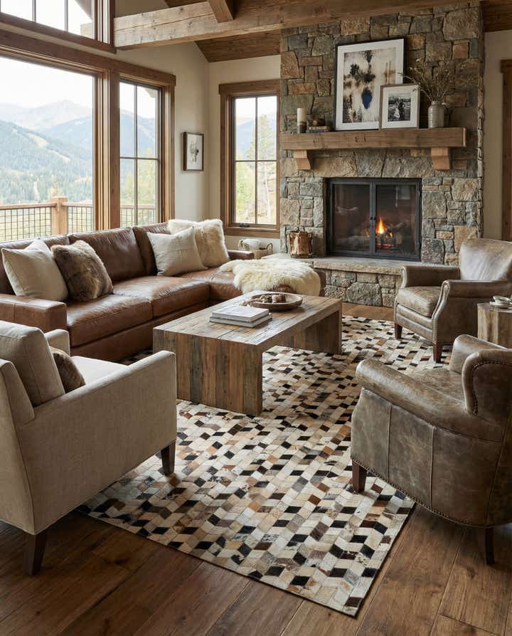 5' x 7' 11 Cowhide - Patchwork Rug